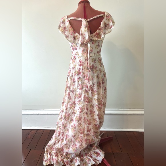 Vintage Prairie Dress, Sylvia Ann, Floral Print, Bohemian Style, 1970s, Small - Picture 3 of 12